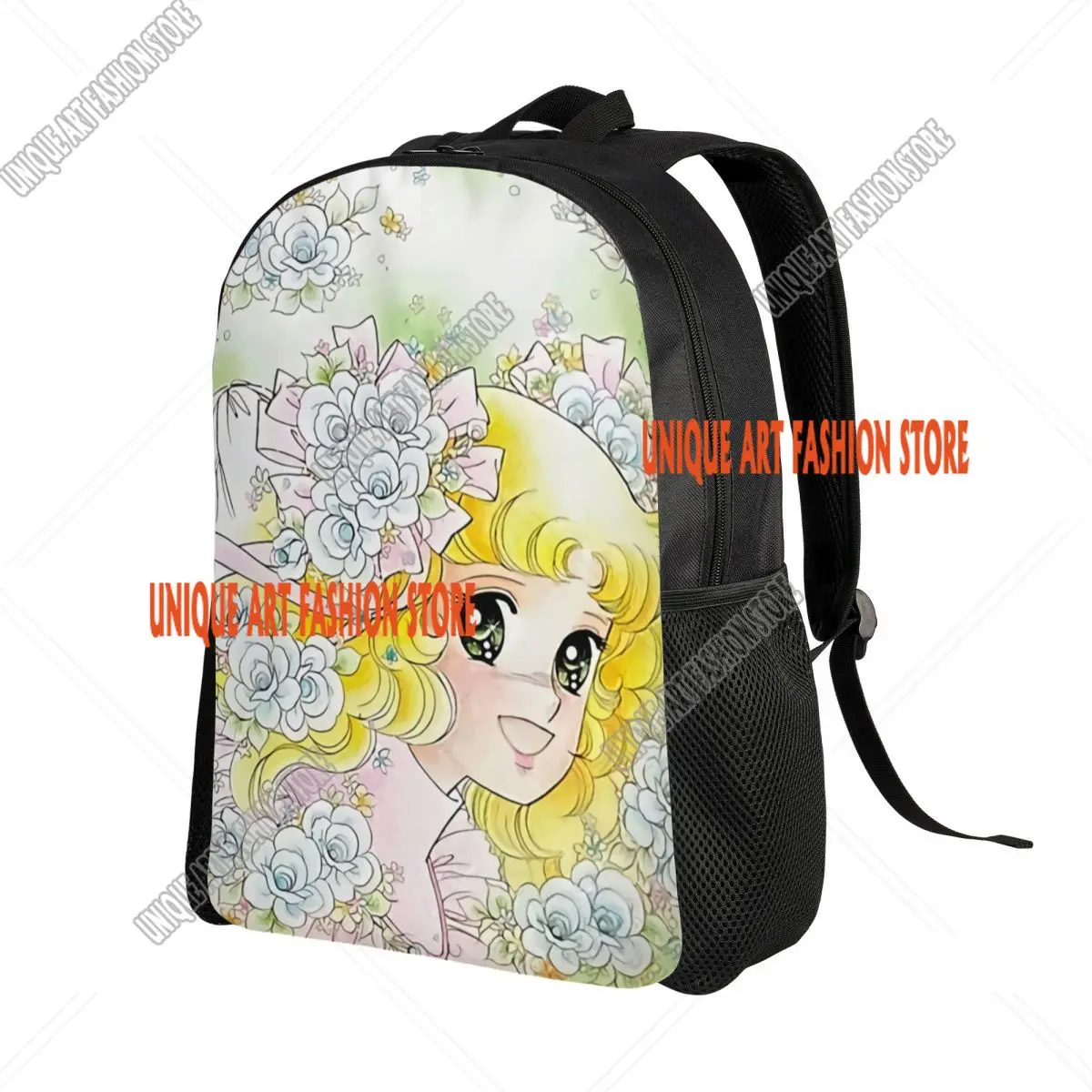 3D Print Flowery Candy Candy Candice Backpacks for Boys Girls Kawaii Cartoon College School Bags Bookbag Fits 15 Inch Laptop