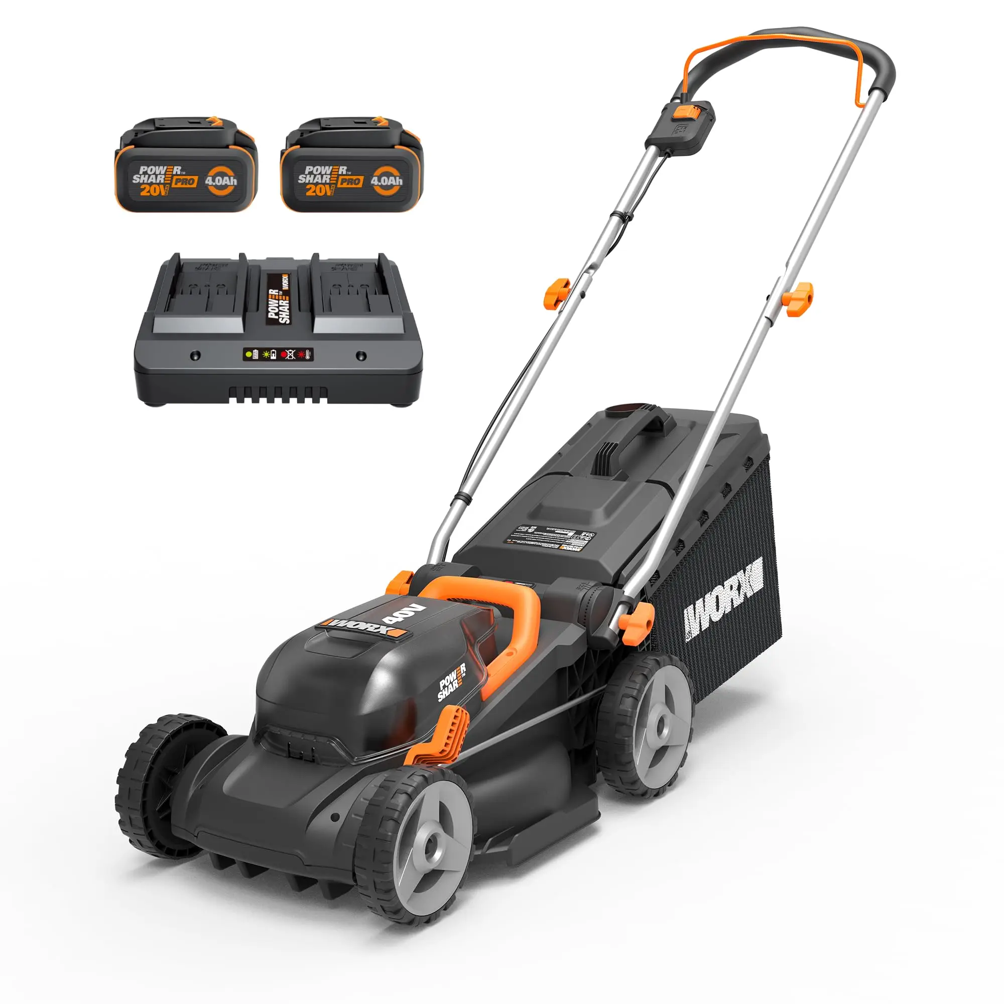 Cordless Lawn Mower, 40V 14" 2-in-1 Grass Mower for 1/8 Acre, WG735