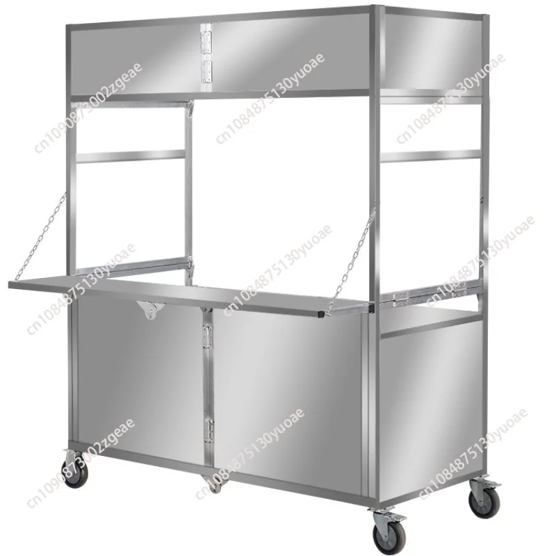 stall trolley snack cart stall shelf mobile stall candied gourd hand push dining cart portable foldable