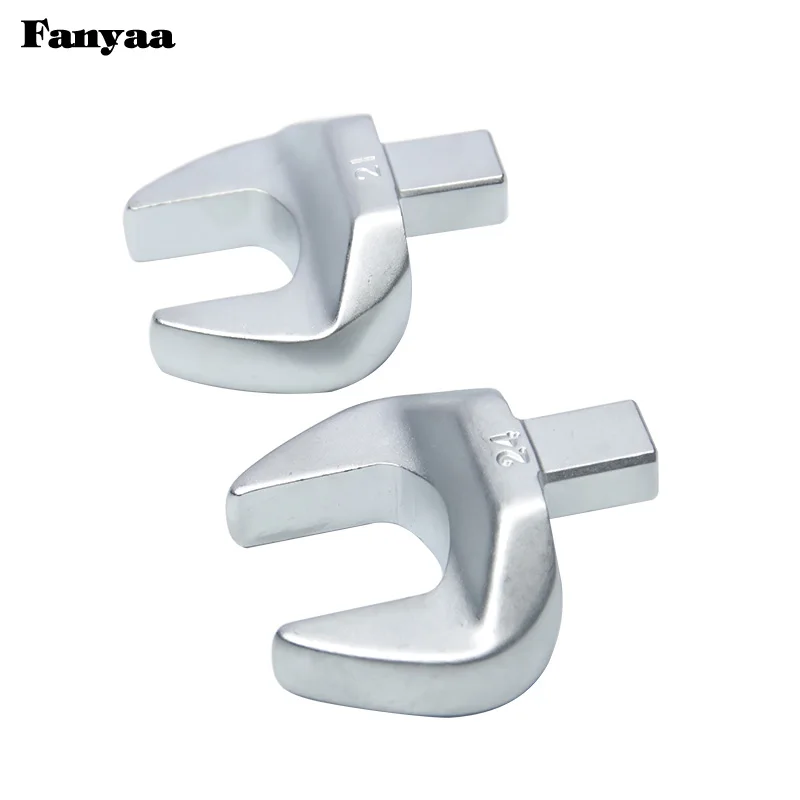 Fanyaa Crowfoot Wrench Head Square Tenon Drive 9*12mm Open End Mouth Size 21-41mm Replaceable Spanner Head Crowfoot Full Polish