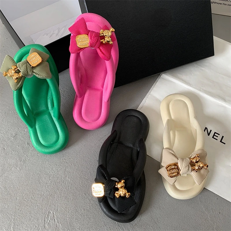 Women Summer Slippers Cute Clip Toe Flip Flops Shoes Female Platform Outdoor Fashion Beach Sandals Ladiew Casual Flat Slides