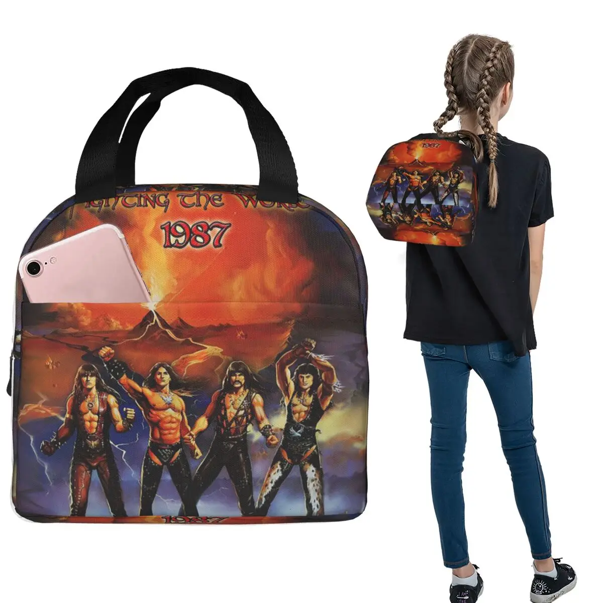 

The Blood Of Our Enemies Manowars Tour Insulated Lunch Bag for Women Kids Portable Food Boxes Thermal Lunch Box Tote