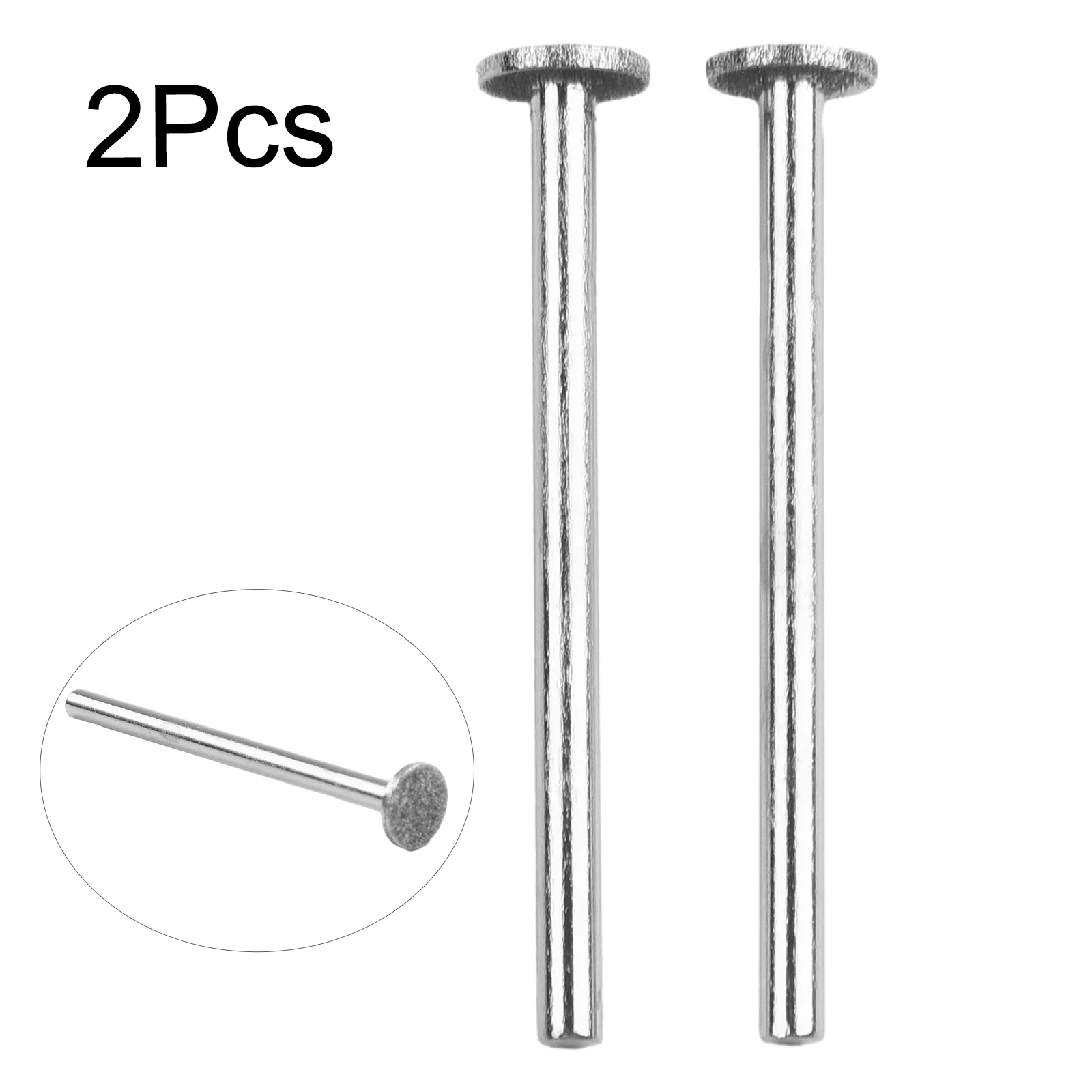 2PCS 6/8/10/10mm Kopf Diamant Schleifen Kopf 3mm Schaft Grate Schleif Polieren jade Stein Carving Werkzeuge Zubehör