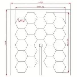 

Customized Hot Selling Geometric Car Wash Hexagonal Led Garage Light with Outline