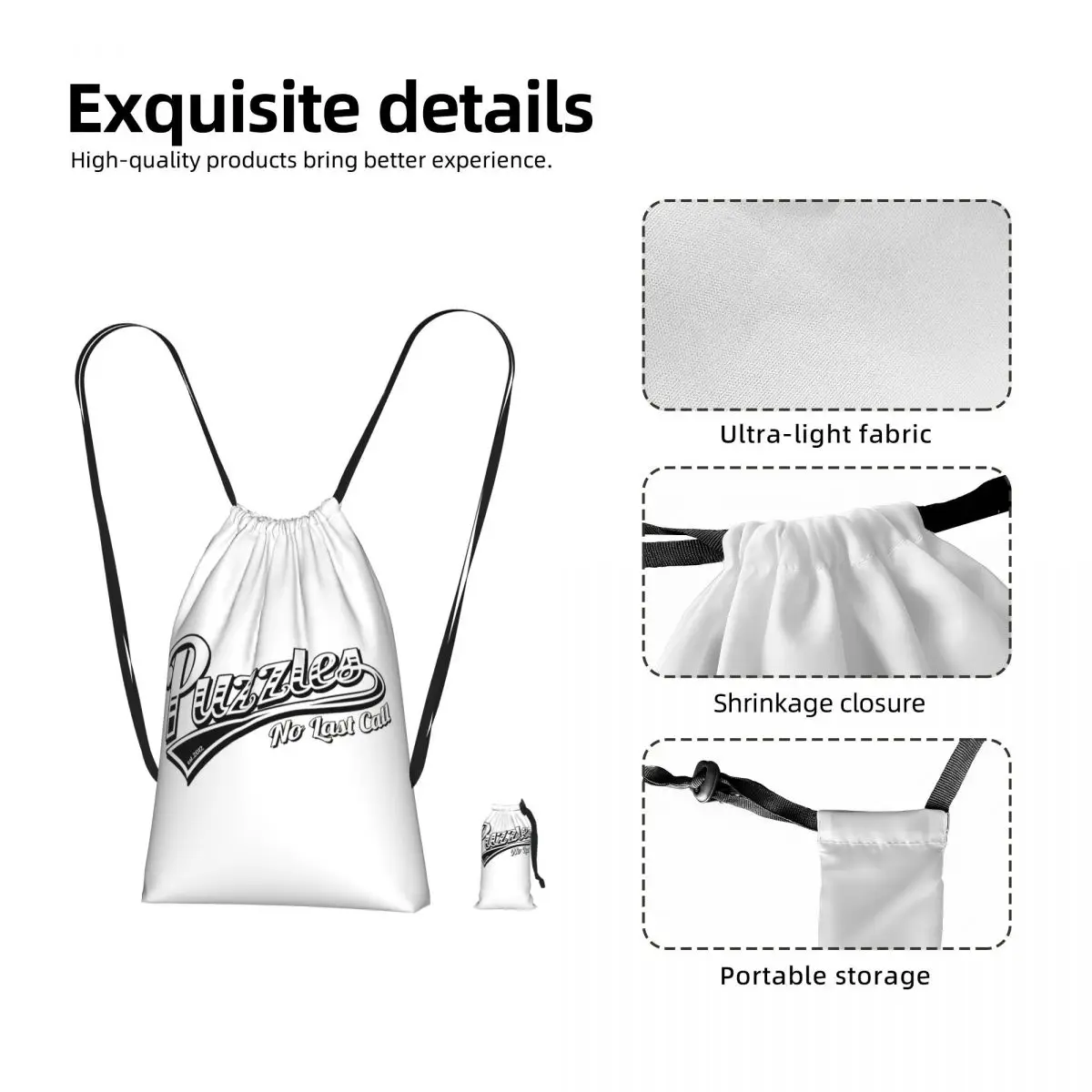 Puzzles Bar - How I Met Your Mother Drawstring Backpack hiking cycling Bag Portable Travel Drawstring Bag for Men Women
