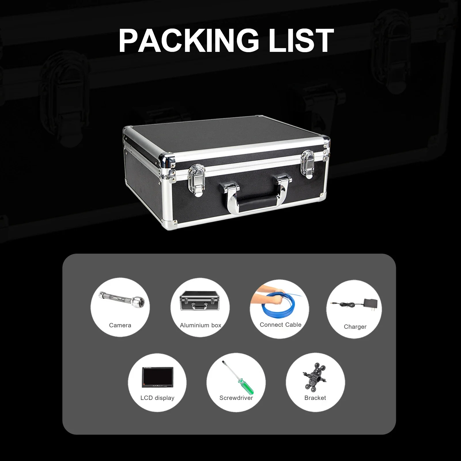 كاميرا فحص الأنابيب، 7/9 بوصة ملونة HD 1080P كاميرا المنظار المجاري مع 8 جيجابايت DVR تسجيل فيديو 25 مللي متر رأس الكاميرا I