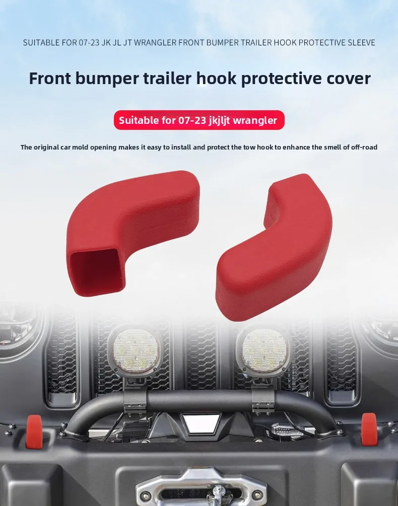 

Factory Bumper Tow Hook Covers for Jeep Wrangler JK JL Gladiator JT 2007-2022 Front Bumpers Adds Cushioned Exterior Accessories