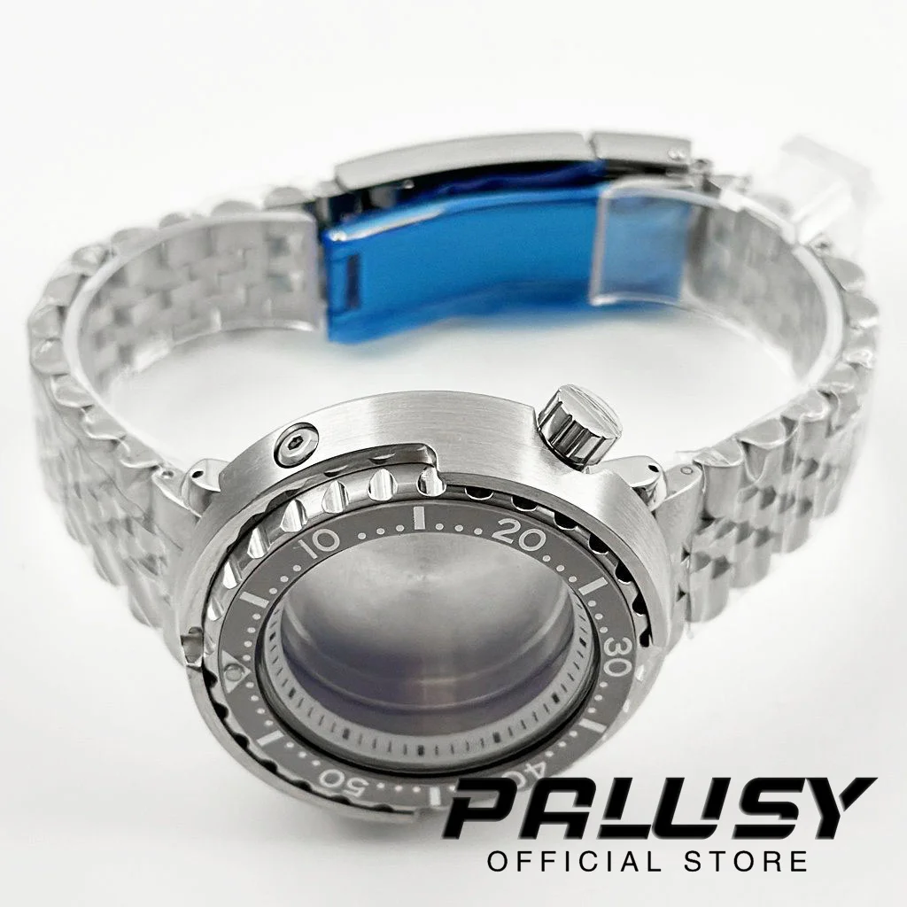 سوار من الفولاذ المقاوم للصدأ معدّل لعلبة الساعة ، حلقة فصل بيضاء ، سمك التونة الفضي ، مناسب لـ NH35 ، NH36 ، NH34 ، NH38 ، NH39 ، حركة NH70 ، 47