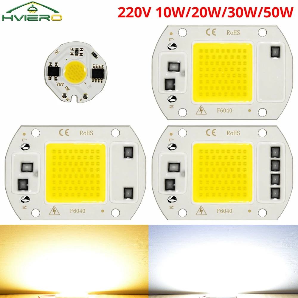 1Pcs COB LED Home Lamps Chip 10/20/30/50W Bulb High Power Smart Flood Spot Light Outdoor Decoration Atmosphere Garden Park Yard