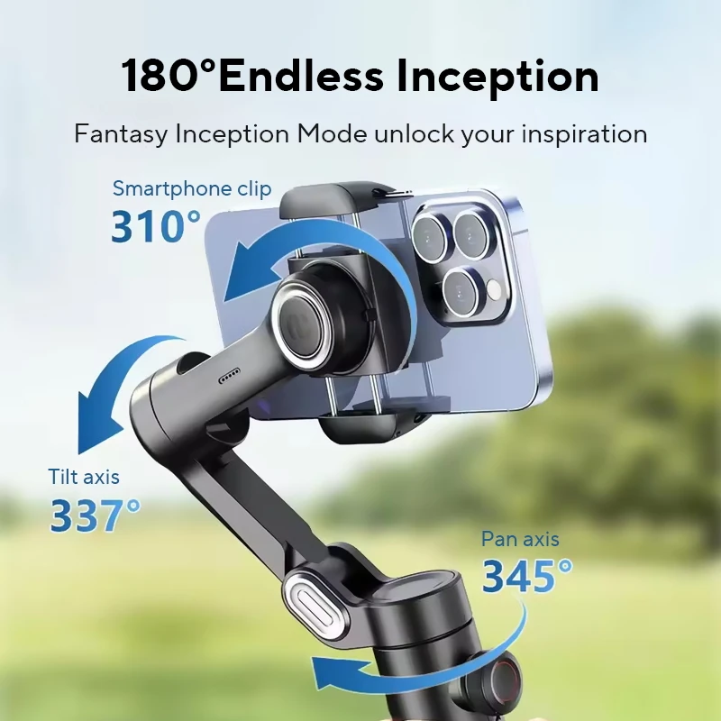AOCHUAN 3-Axis Handheld Gimbal Stabilizer for Smartphone with Fill Light for iPhone Android Face Tracking Tiktok Vlog Smart XE image 3