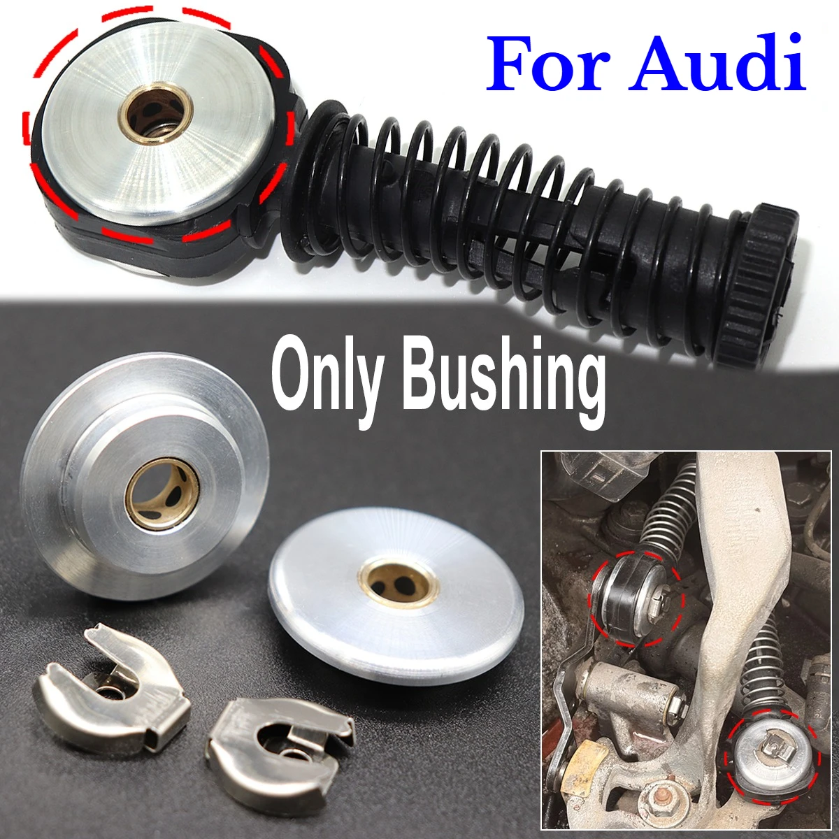 

8MM/10MM Aluminum Alloy Upgrade Manual Gear Shift Cable End Rod Linkage W/ Lock Washer Clip Repair For Audi A1 8X A3 8L 8P TT 8N