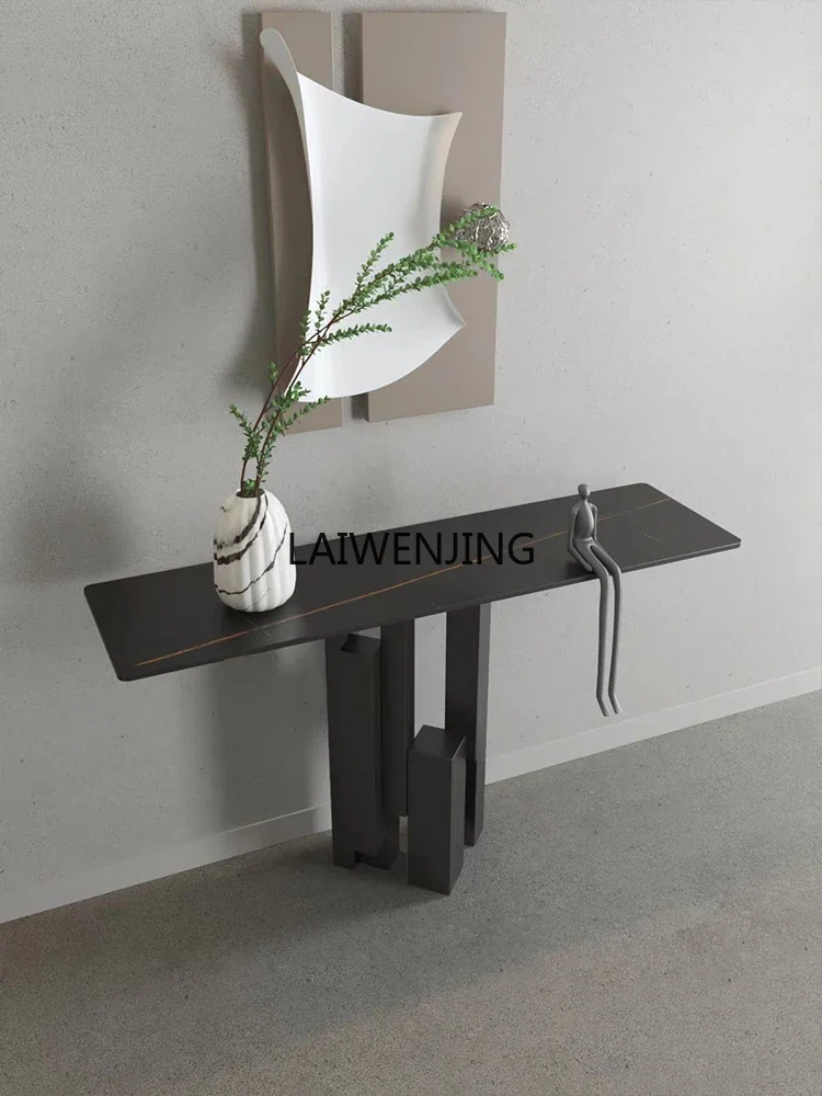 LY light luxury rock slab entrance simple hotel corridor end view table narrow table decoration table