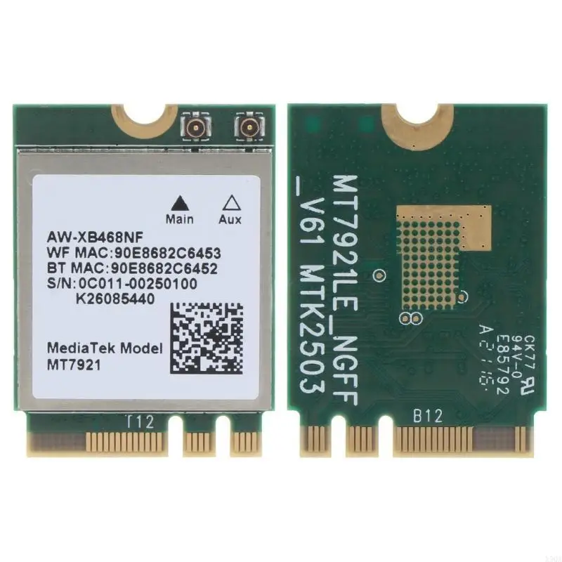 WiFi 6 Card MT7921K NGFF for M.2 WiFi Module with BT-compatible 5.2, for M.2 WiFi Card for Laptop Supports for Windows