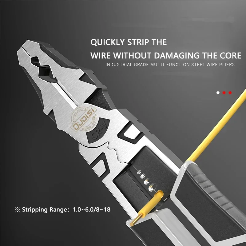 YLONGDAO Multifunctional Electrician Pliers Universal Hardware Tools Wire Stripper Cable Cutter Hand Terminal Crimping Hand Tool