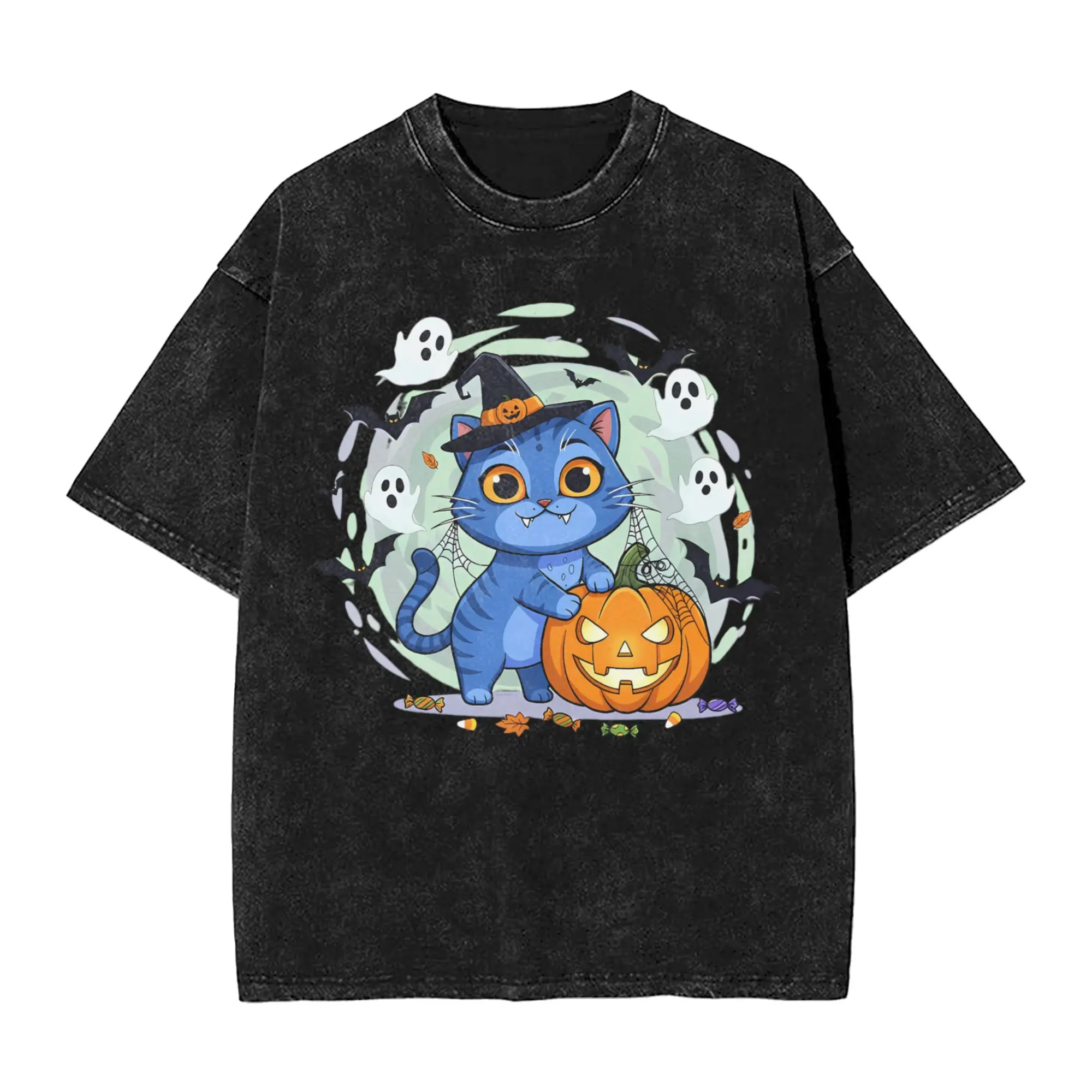 

Men Spooky Derpy Tiger Halloween Demon Hunters T-Shirts Clothes Beach Fun Short Sleeve T-Shirt O-Neck Harajuku Casual Tshirt Hot
