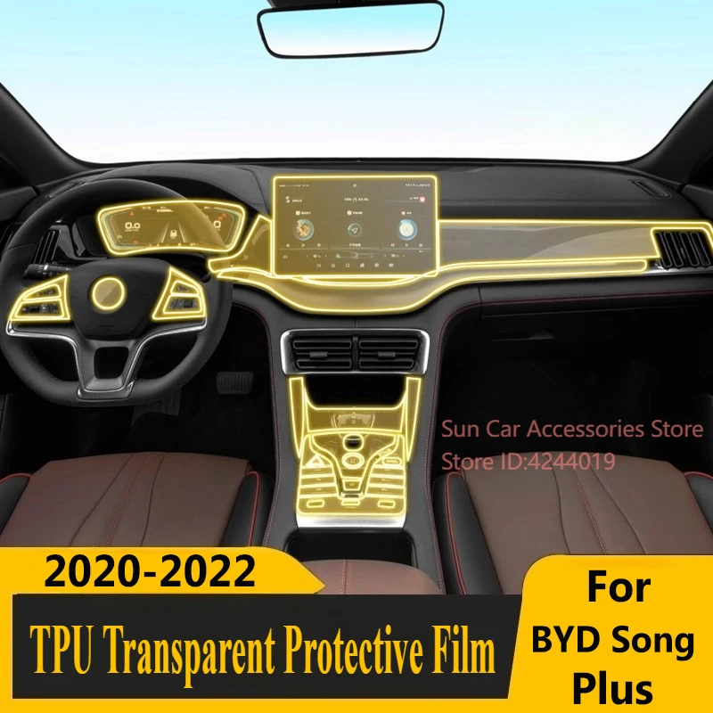 

For BYD Song Plus 20-22 Dedicated Screen Central Control Interior Sticker TPU Protective Film Car Interior Modified Accessories
