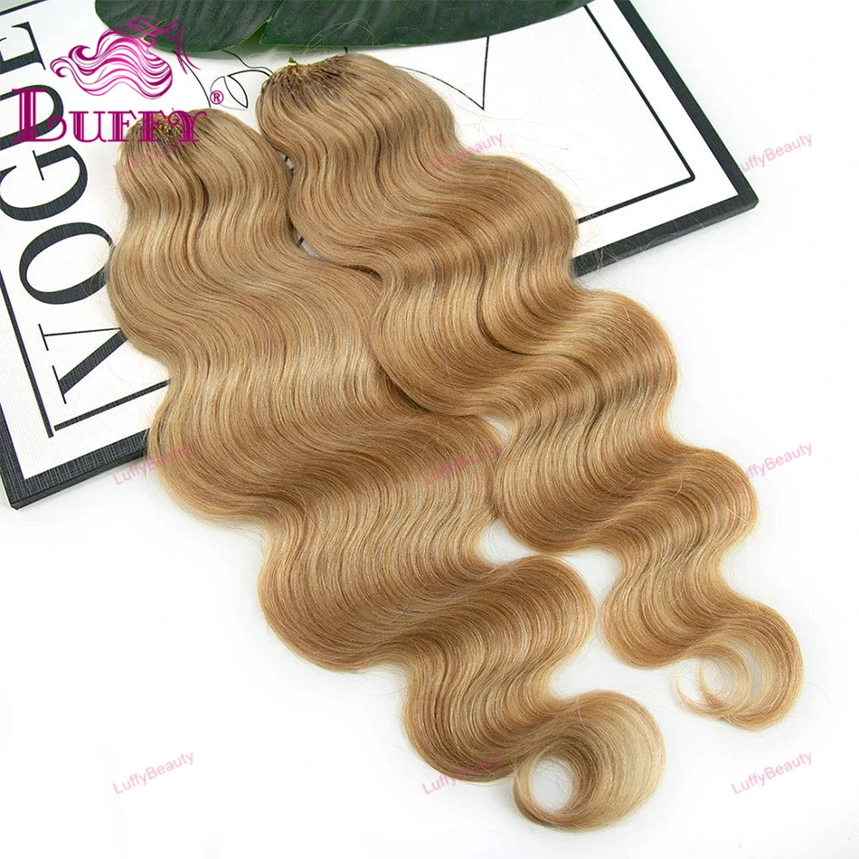 

#27 Color Body Wave Crochet Human Hair Knotless Pre-Separated Human Hair With String Feather Crochet Hair Extensions For Braids