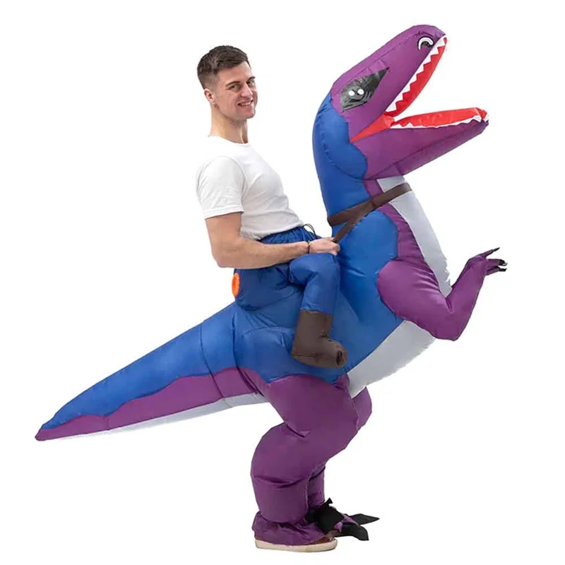 New Inflatable Dinosaur Costume Ride on Dinosaur Costume Blow Up Costume for Halloween Cosplay for Adult