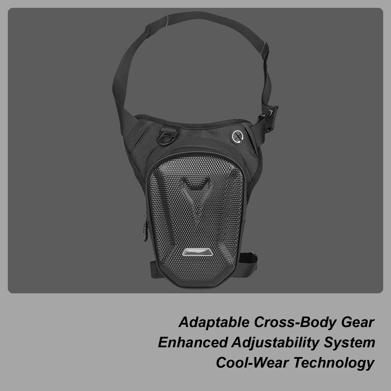 Motorcycle Leg Bag Waterproof Adjustable Fanny Pack Shoulder Thigh Bags with Zipper for Cycling Hiking Travel Outdoor Bike