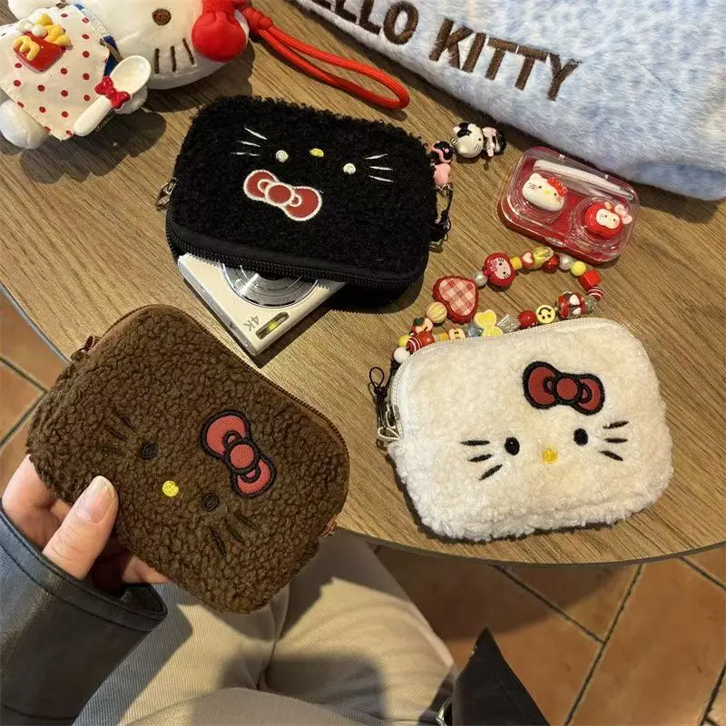

Sanrio Hello Kitty, милая мультяшная косметичка, портативная сумка для хранения мелких предметов, дорожная сумка для наушников, кошелек для монет, сумка для хранения CCD