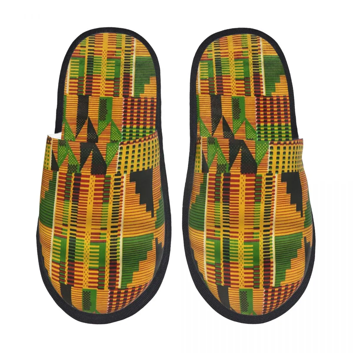 

Африканские тканевые дизайнерские домашние тапочки Kente, уютные теплые пушистые тапочки из пены с эффектом памяти, женская домашняя уличная обувь с индивидуальным принтом