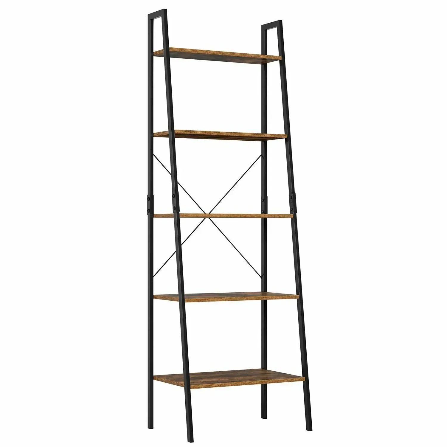 

Homfa 5 Tier Vintage Shelving Unit Wood and Metal Book Shelves for Home Industrial Bookshelf,Rustic Etagere Bookcase for Display