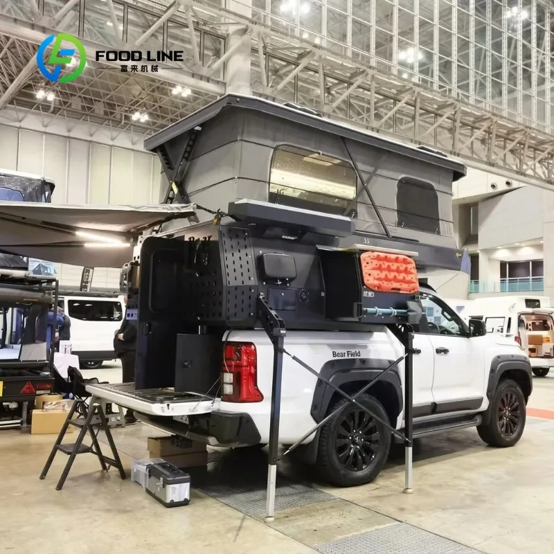 Customized Pickup Truck Camper With Pop Up Roof And Slide Out Kitchen For Overland Camping Bulk Order Get Discount