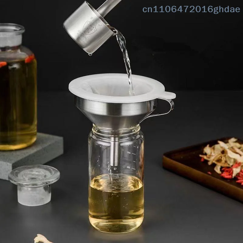 100/120/200/300/400/450 Mesh Nylon Filter Stainless Steel Funnel For Fruit Milk Traditional Chinese Medicine Oil White Wine view 4