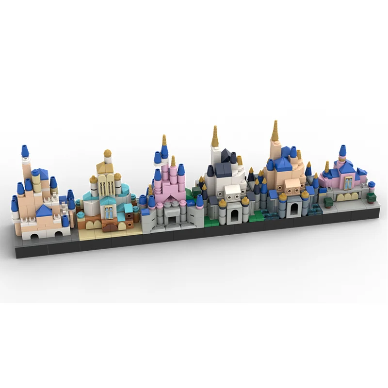 City Street View Model MOC Building Bricks Castle Miniature Scene Modular Technology Gifts Holiday Assemble Children Toys Suit