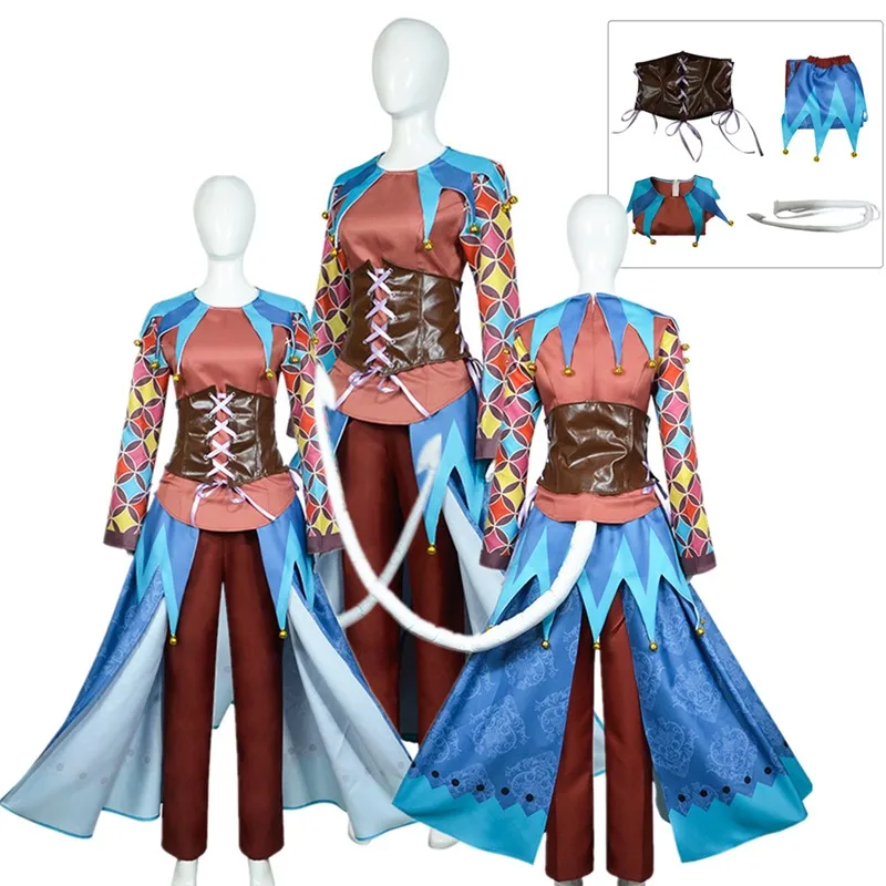 Fantasia Baldur Cosplay Gate Alfira Costume Adult Coat Pants Tail Belt Outfits Halloween Carnival Party Disguise Suit