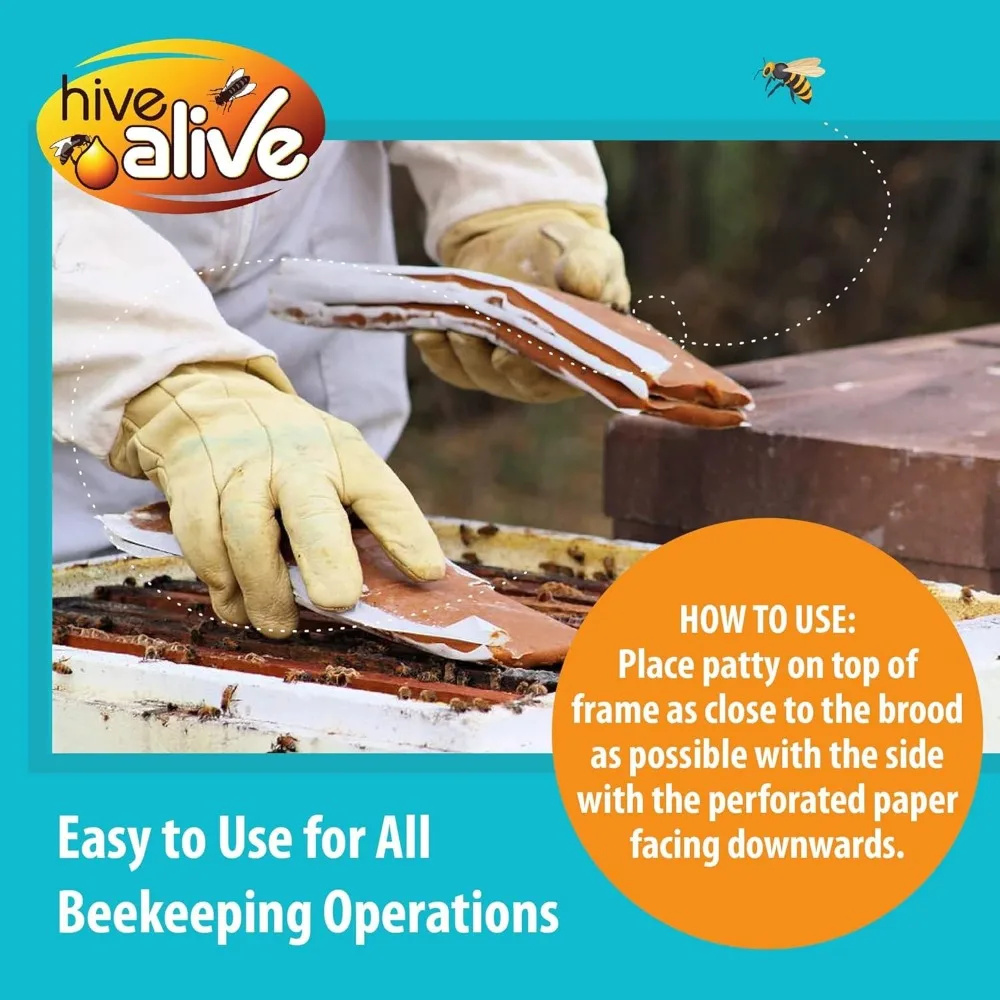 أطباق حبوب اللقاح النحل سعة 10 رطل مع 15% حبوب اللقاح البحرية والأعشاب البحرية والأحماض الأمينية لدعم الحضن الصحي والمستقبلون