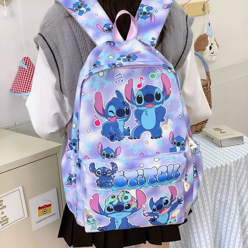 

Рюкзак Disney Stitch для детей, мальчиков и девочек, школьный нейлоновый рюкзак большой емкости с героями мультфильмов, милый рюкзак для путешествий