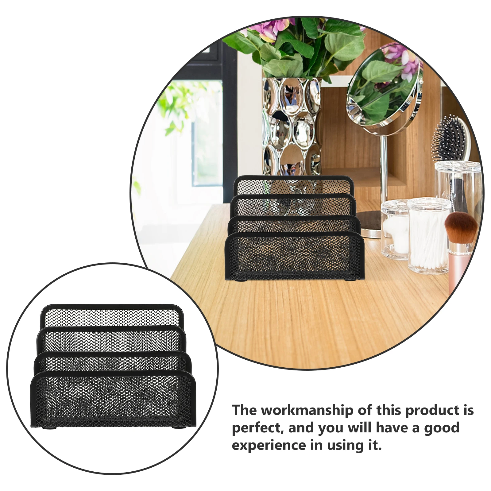 

2 Pcs File Holder Wrought Iron Office Storage Desktop Rack Document ganizer Multi layer Household File Container Durability