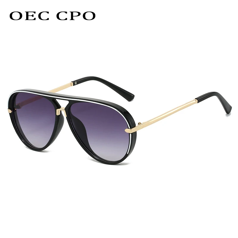 

OEC CPO Fashion Double Bridges Pilot Sunglasses Women Brand Multicolored Shades UV400 Sun Glasses Female Shades UV400 Eyewear