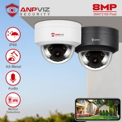 Anpviz 4k 8mp poe ip kamera kuppel überwachungs kamera im freien eingebautes mikrofon audio ip66 30m ir h.265 danale cctv weitwinkel fernsicht