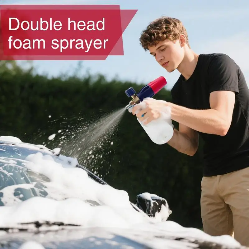 

Car Foam Sprayer Foam Cannon For Pressure Washer With Double-Connector Double Connector Cleaner Blasters Soap Attachment Vehicle