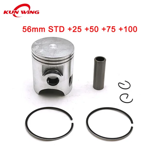 Kit de anillo de pistón para Yamaha DT125 DT 100, piezas de motor de motocicleta, STD ~ + 56,25, 56mm, 56,50mm, 56,75mm, 125mm, 57mm