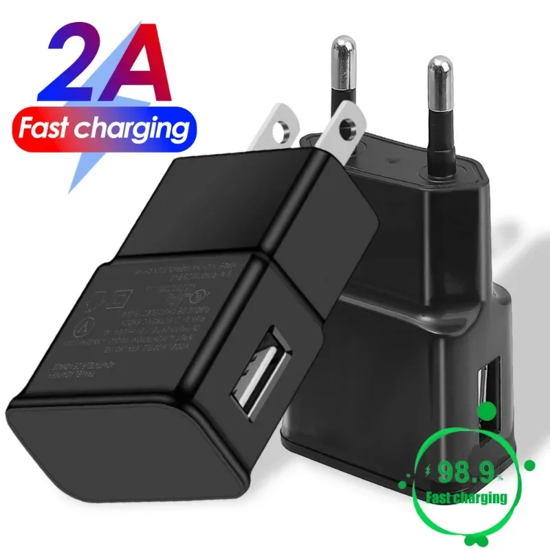 5V 2A EU US Plug Wall Travel USB Charger Adapter For Iphone 11 12 13 14 For Samsung S10 S8 S20 Note20 Android Phone Chargers