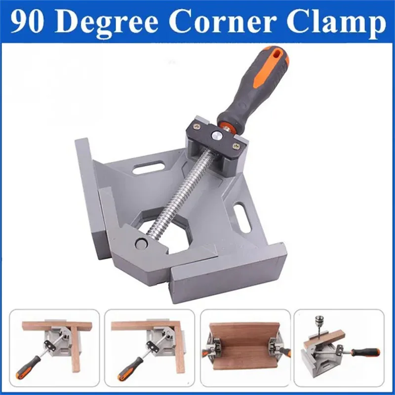 1pc 90 Degree Right Angle Clamp Single Handle Angle Clamp Adjustable Aluminum Alloy Woodworking Picture Frame Vise Stand Tools