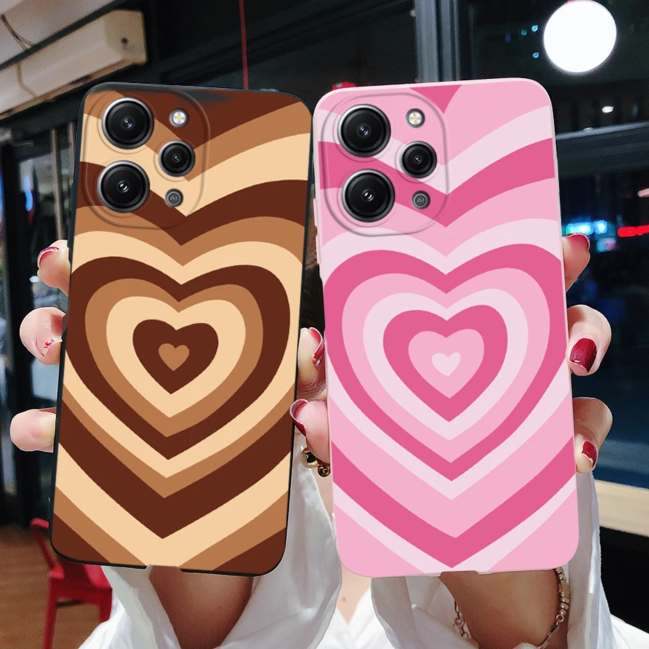 For Redmi 12 Case For Xiaomi Redmi 12 2023 Soft Silicone Back Cover Cute Heart Phone Case For Xiomi Redmi 12 Redmi12 Funda 6.79