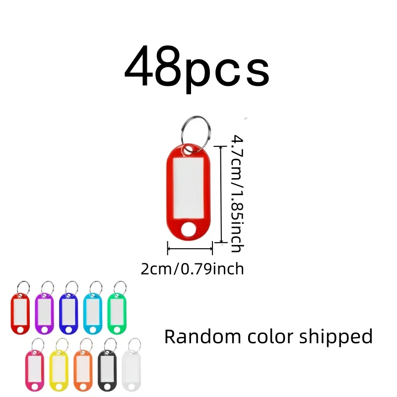 48 pcs Blank Writable Surface Travel Bag Tags, great for Hotel Room Number Tags, Lightweight Portable