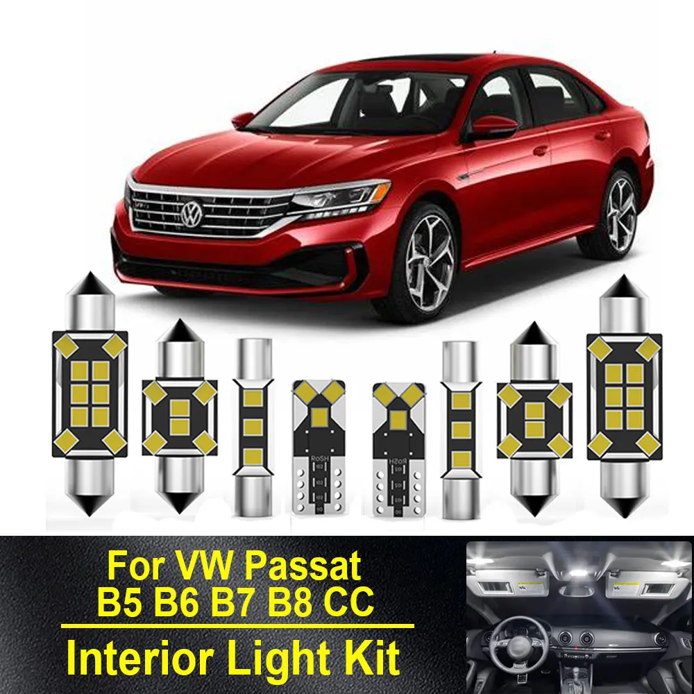 Abright para VW Volkswagen Passat B5 B6 B7 B8 CC Sedan variante 1998- 2015 2016 2017 2018 2019 2020 Kit de luces interiores LED Canbus