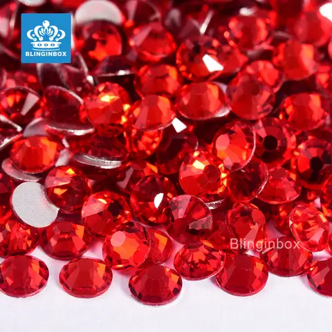 Rouge Non HotFix Strass verre SS3-SS34 Strass paillettes bricolage Nail Art cristaux pour ongles Chiarms décorations uñas