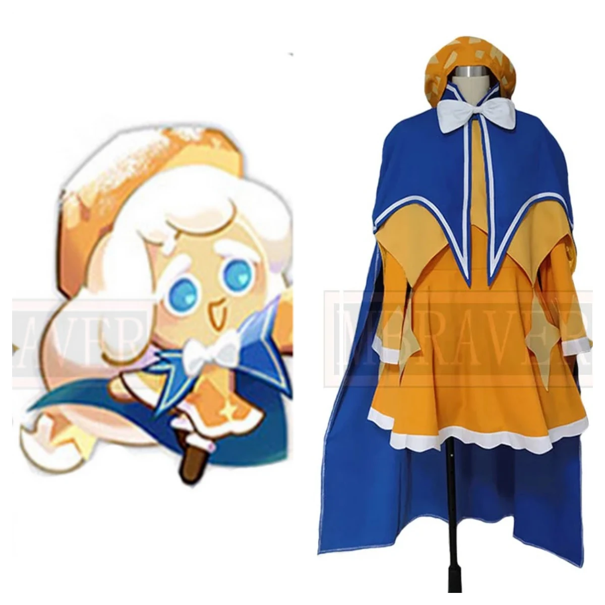 

Cookie Run Kingdom Puff Biscuit Cosplay Halloween Costume Christmas Uniform Custom Made Any Size