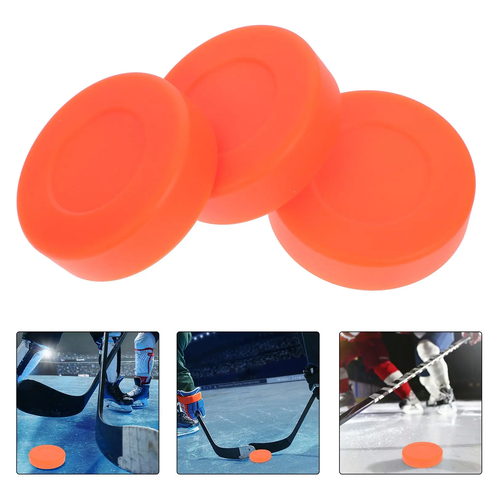 

3Pcs Professional Ice Hockey Pucks Hockey Balls Classic Winter Sports Supplies Hockey Training Gear Equipment Accessories