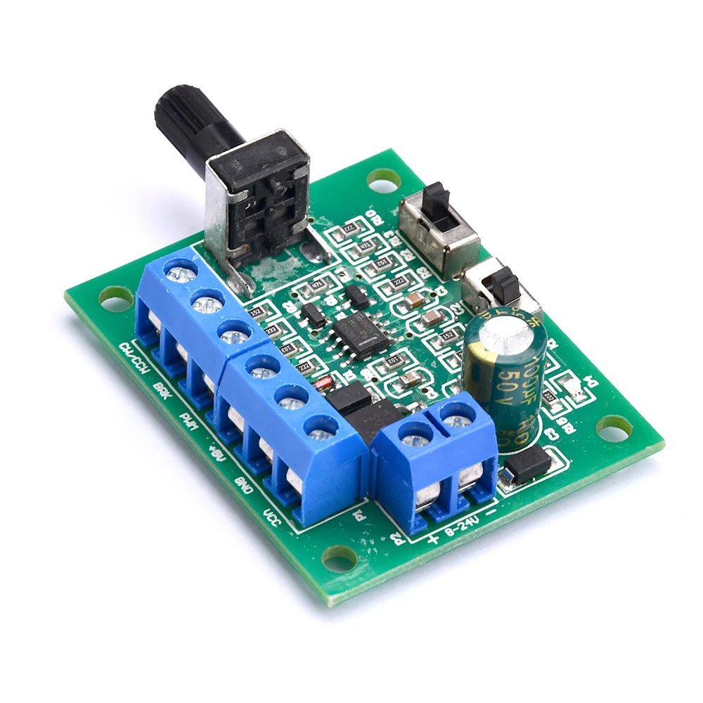 Controlador de velocidad del Motor de CC sin escobillas DC8-24V, placa de Control de velocidad PWM, Control hacia adelante y hacia atrás con interruptor frontal/lateral