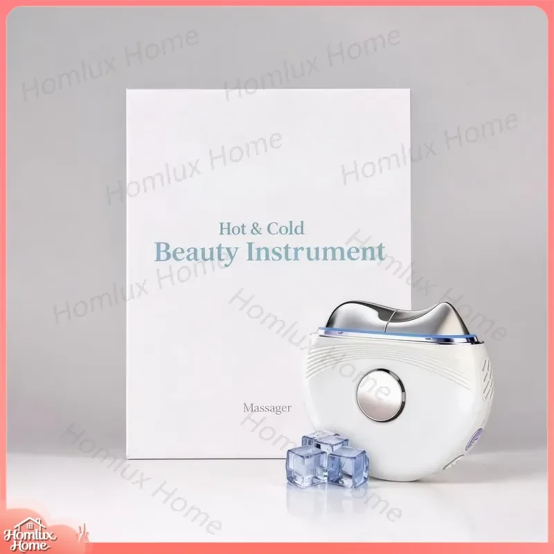 Wholesale Red Blue Purple Light Hot Cold Facial Massager Three-in-One Face Neck Lift Vibration Beauty Device for Skin Care