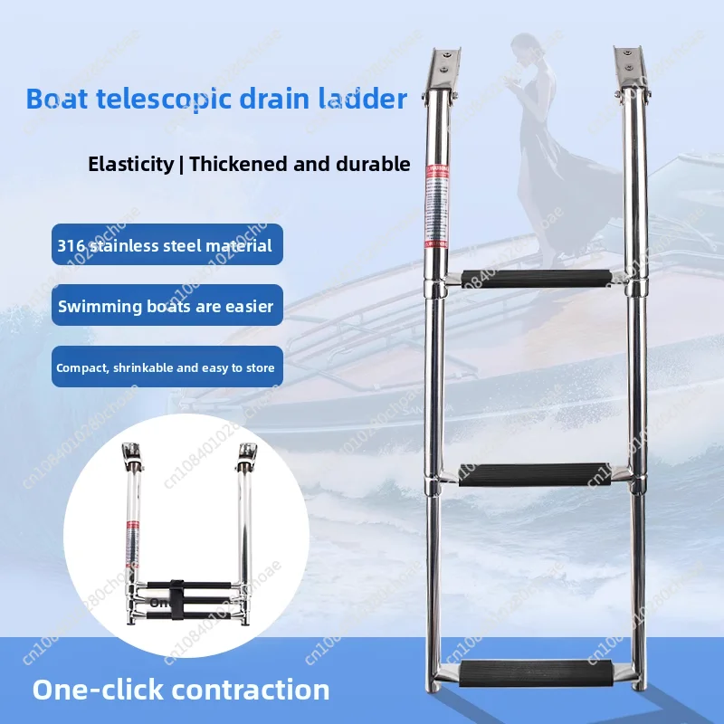 

Stainless Steel 3-Step Boat Ladder Marine Launch Ladder Folding Telescopic Boarding Ladder Pedal Suitable for Yacht Accessories