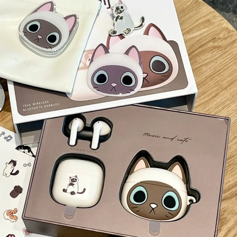 Zero Meow Siamese Meow True Wireless Bluetooth Headset Meow Series Theme Gift Box Wireless Bluetooth Headset Girls Gift Cute New