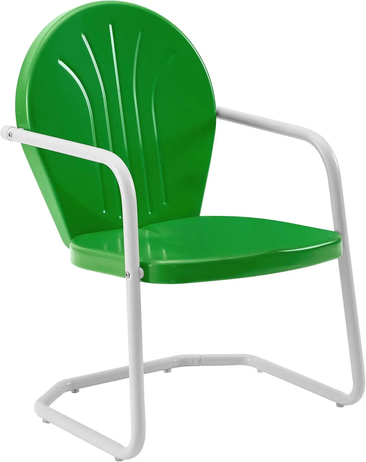 Griffith Outdoor Chair, Retro Metal Patio Chairs for Dining, Porch, Deck, Balcony, Grasshopper Green